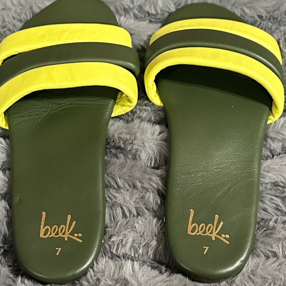 beek Green and Yellow Sandals